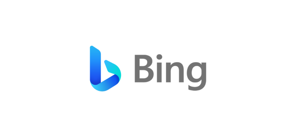 The official logo design of Microsoft Bing Chat AI products using colors blue and black on a white background.