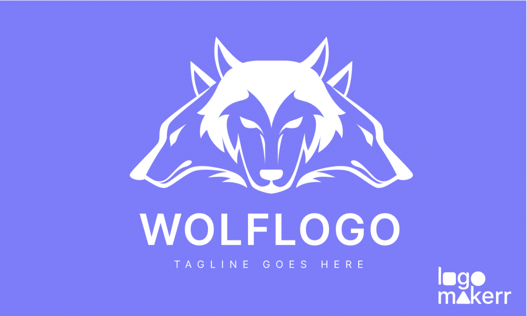 wolf logo with 3 wolfs symbols