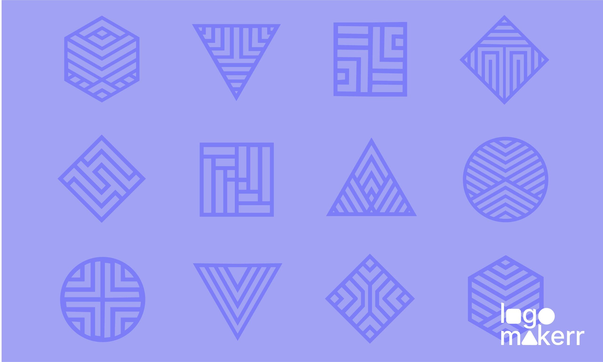 geometry logos in purple background