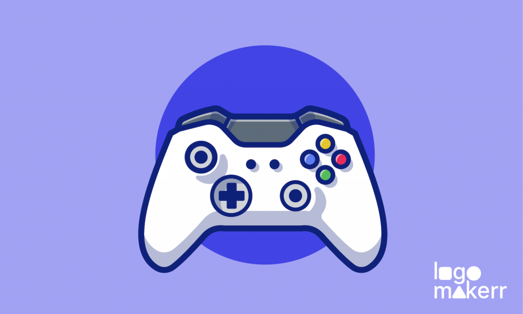 gaming logo in purple remote controller