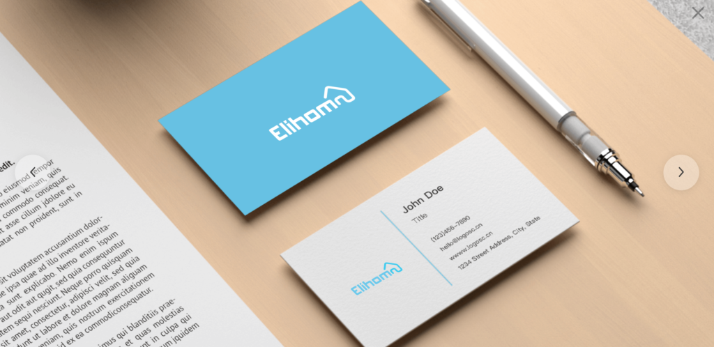 business card of a real estate company
