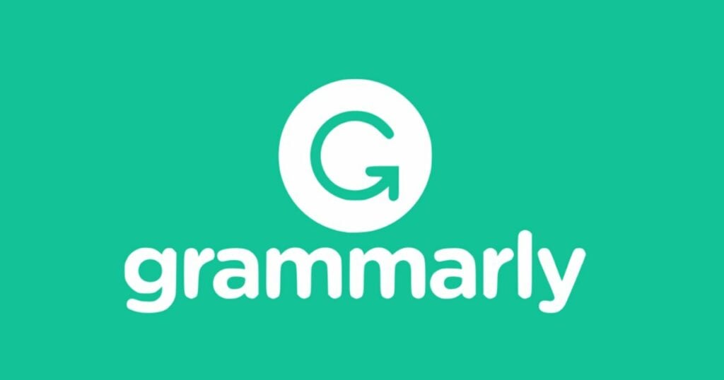 The official logo design of a cloud-based typing assistant brand grammarly using colors green and white.