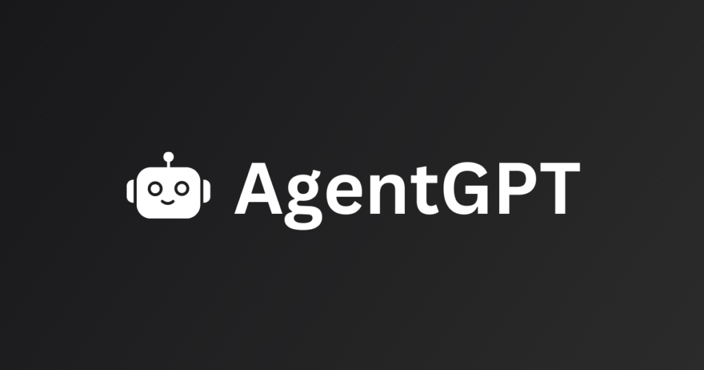 AgentGPT logo, a very simple logo with the robot on the left of the standard serif font