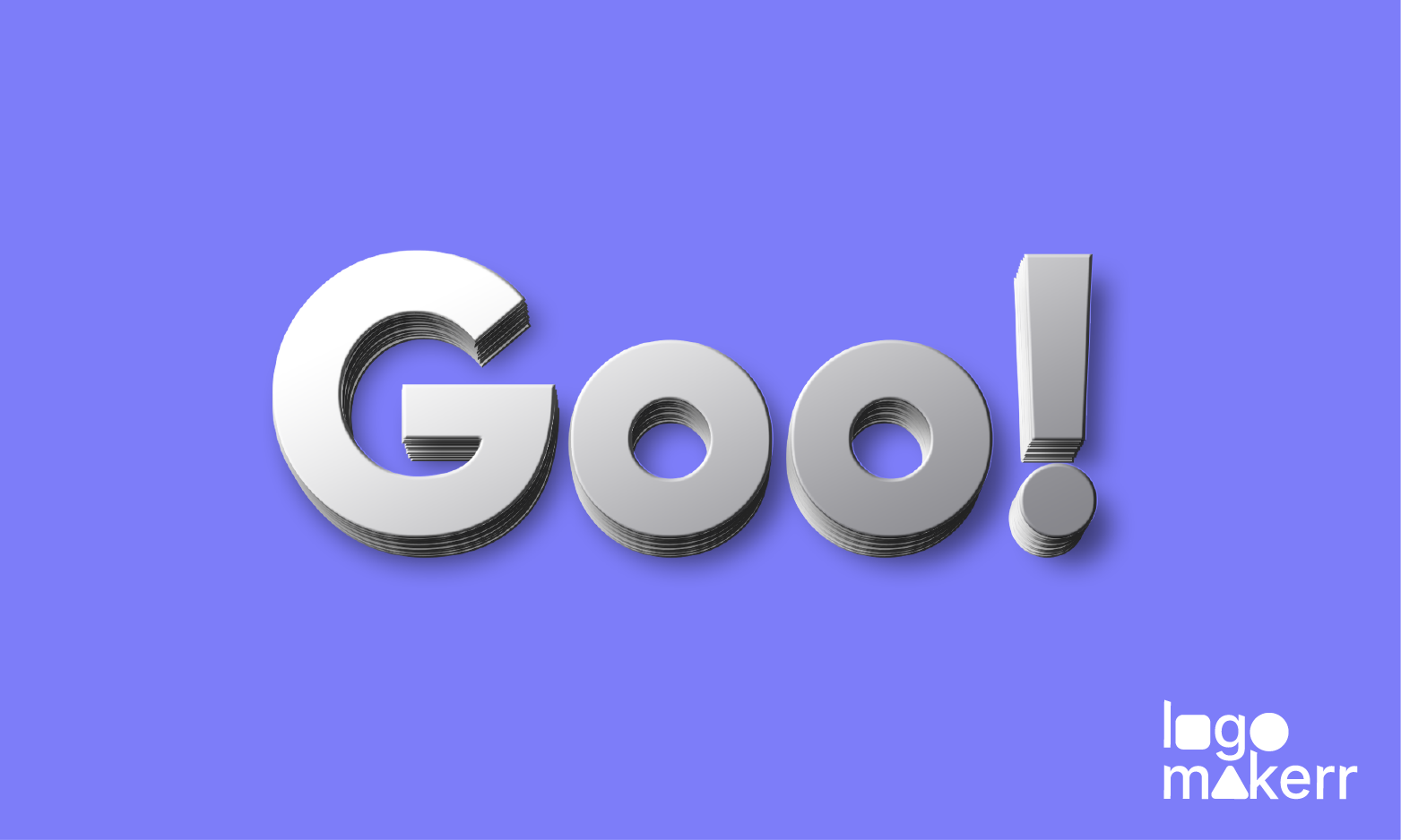 A logo with Goo! in 3D