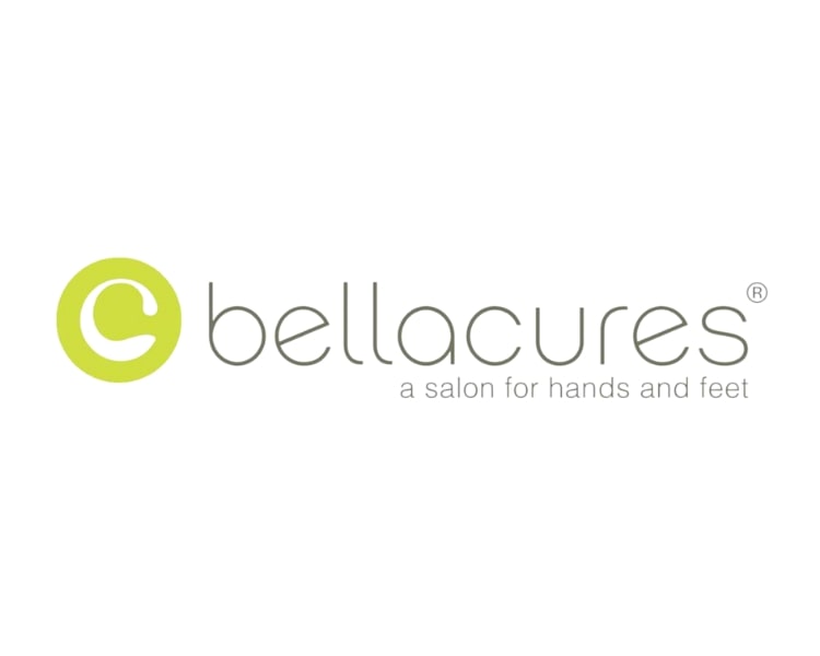 A nail salon brand, Bellacures logo design was made using an AI logo generator website, logomakerr.ai.