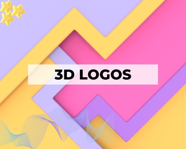 Customized graphics about 3d logos with a colorful and abstract background.