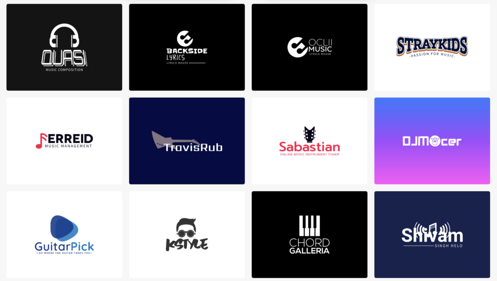 music logos generated by ai logo maker https://logomakerr.ai