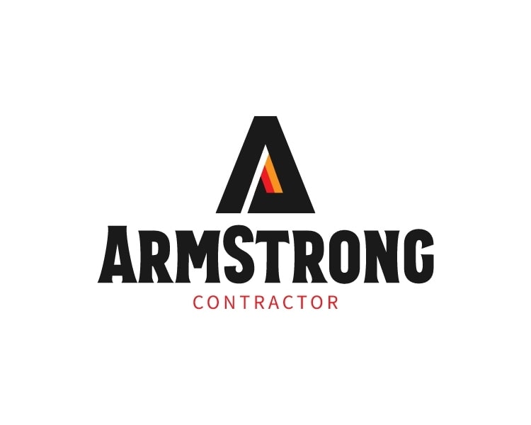 An official logo design of a contractor company armstrong contractor crafted using an AI logo generator website logomakerr.ai