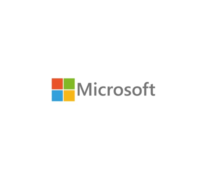 The official logo design of the technology corporation Microsoft features a window-like icon composed of four squares with different colors.