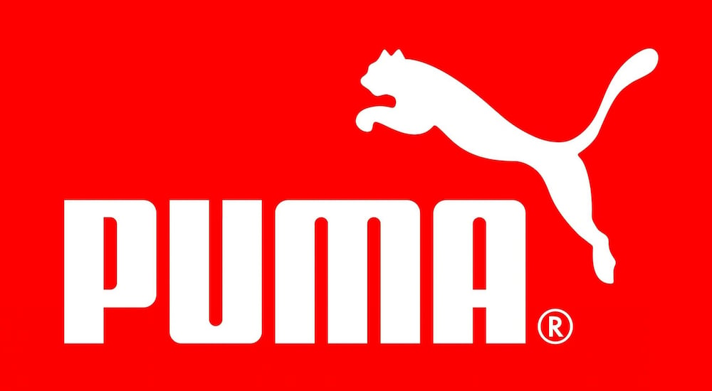 Puma logo in red background