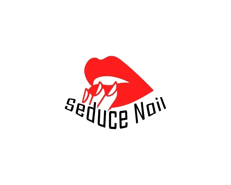 A logo design of a nail salon brand seduce nail made using an AI logo generator website logomakerr.ai