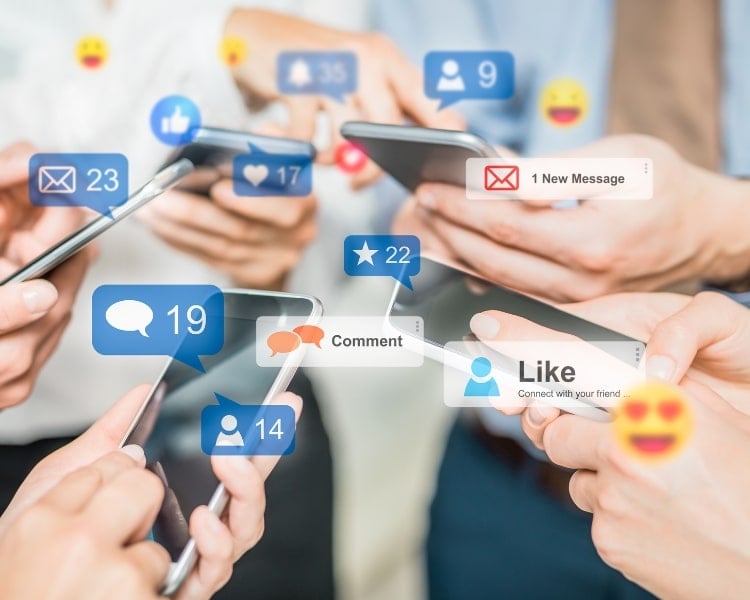 social media marketing engagement illustration