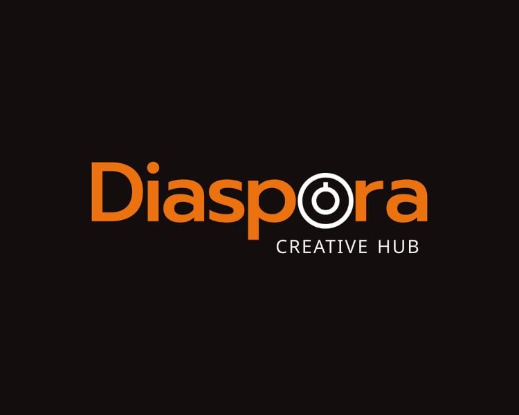 The logo design of a brand called diaspora crafted using an AI logo generator website logomakerr.ai 