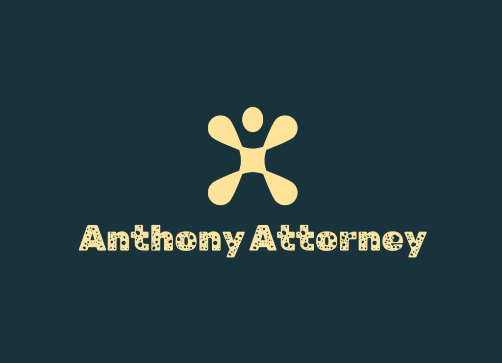 A logo design of a law company Anthony Attorney designed by an AI logo generator website logomakerr.ai 