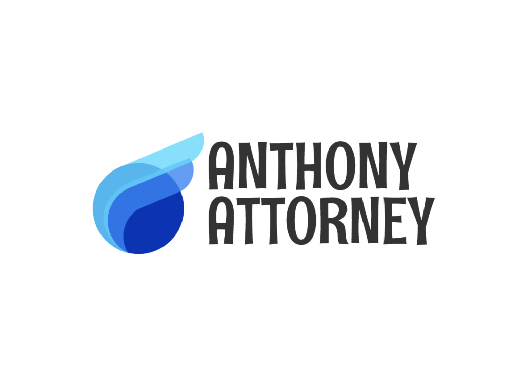 A logo design of a law company Anthony Attorney designed by an AI logo generator website logomakerr.ai 