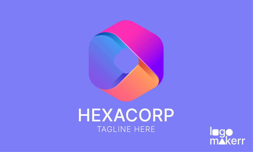 company logo hexagon with a hexagon symbol in gradient