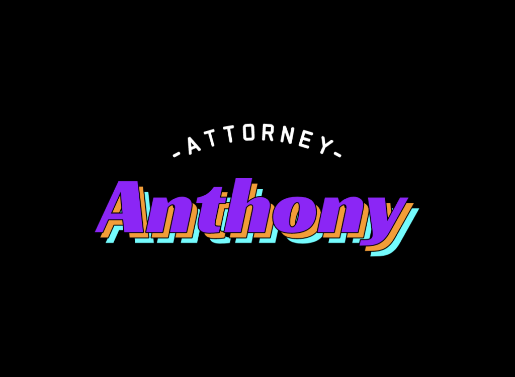 A logo design of a law company Anthony Attorney designed by an AI logo generator website logomakerr.ai 