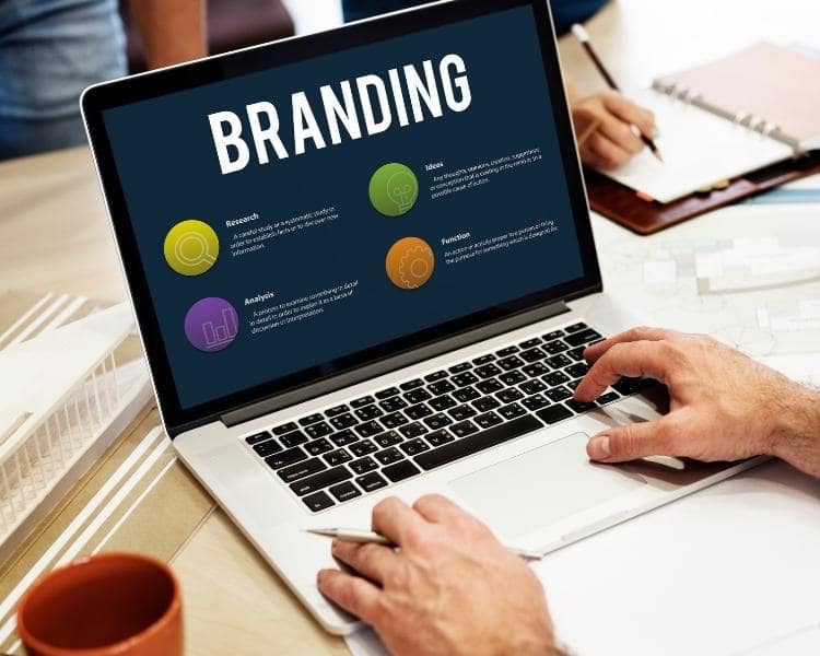 branding presentation as seen on laptop