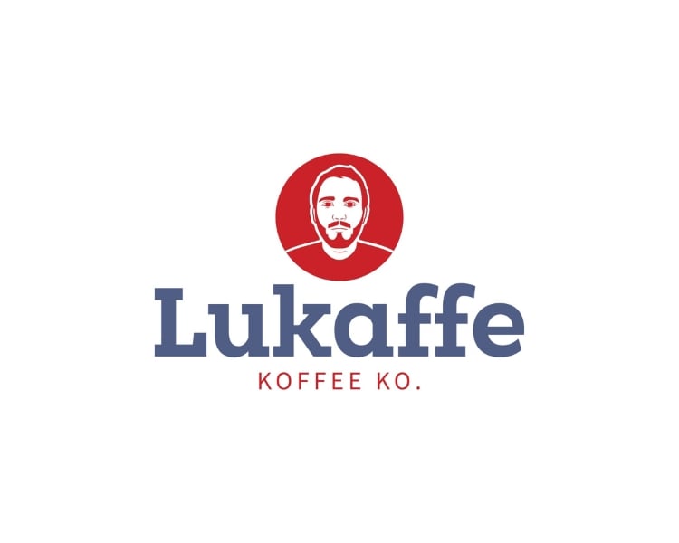 A logo design of a coffee shop called Lukaffe crafted by an AI logo generator logomakerr