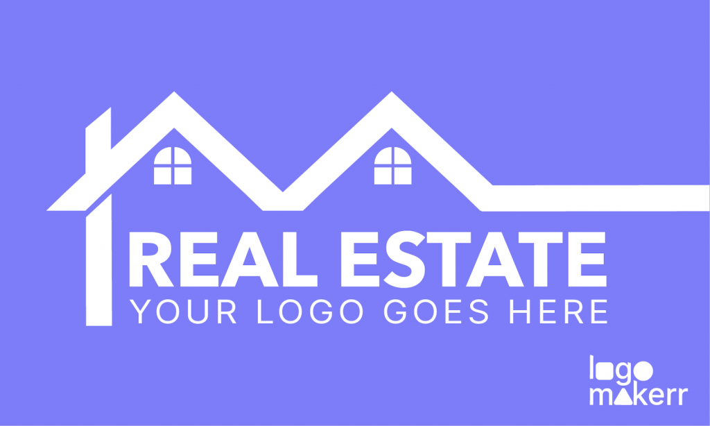 real estate logo in purple background