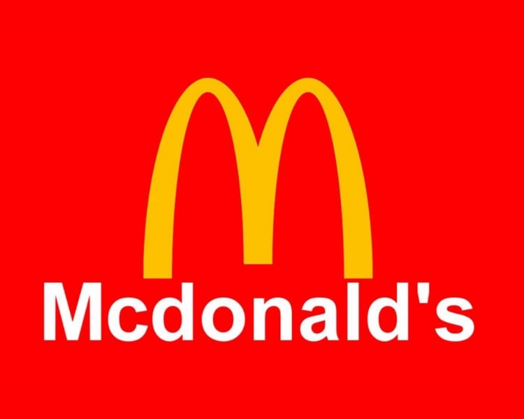 The official logo design of the American fast food chain brand Mcdonalds.