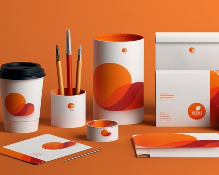 cohesive orange branding colors and packages