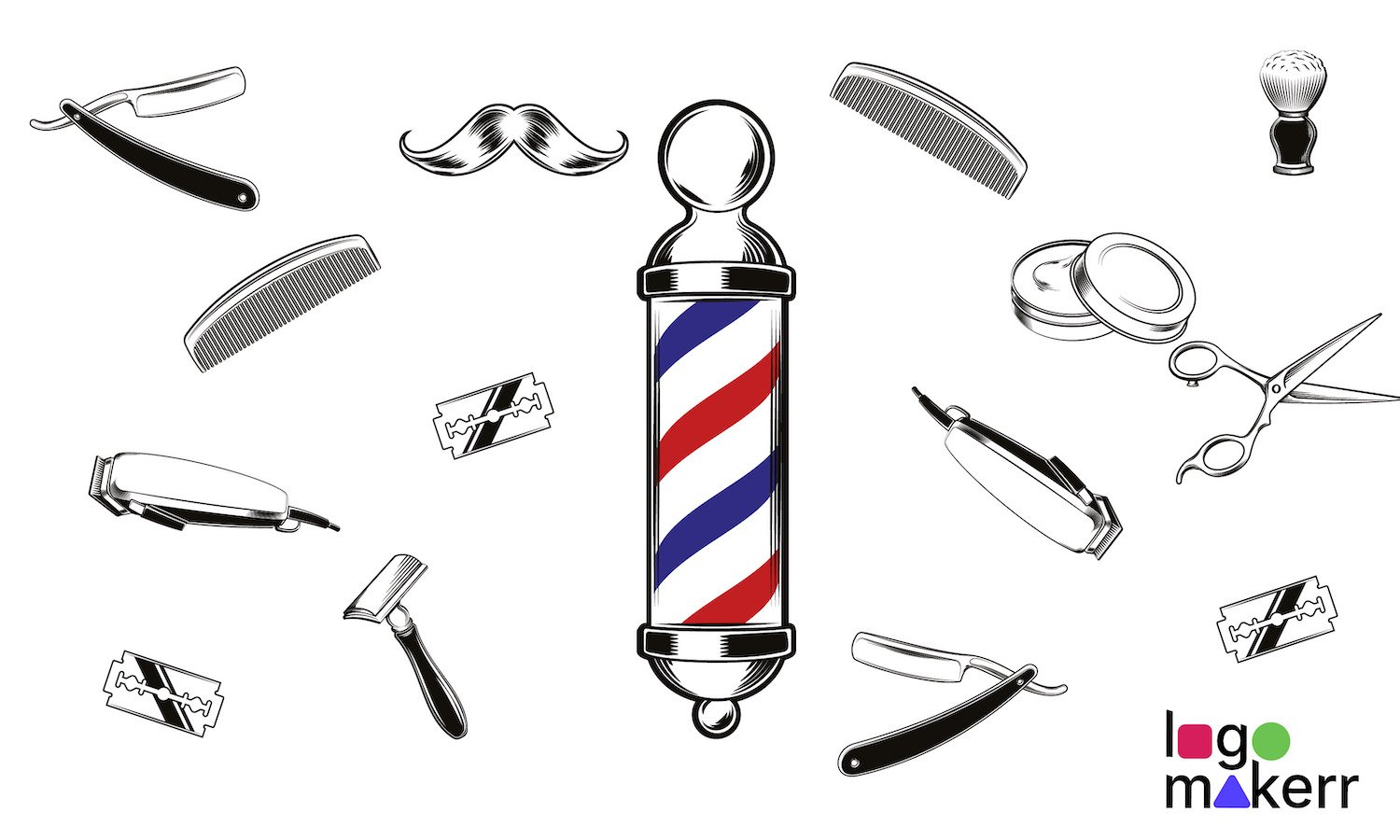 Barber shop logo symbols