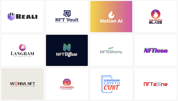 NFT logos created on logomakerr.ai