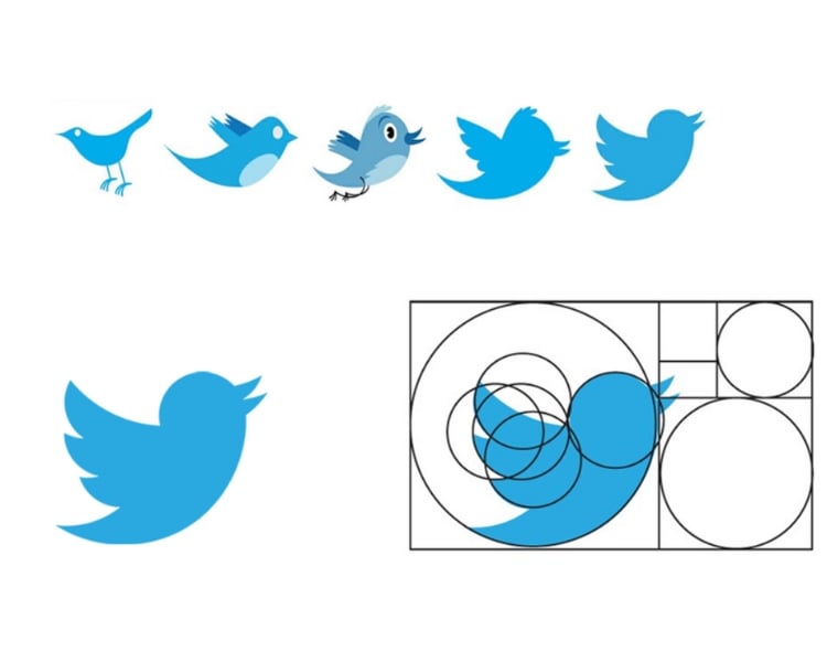 Twitter Logo on how it came to have a golden ratio within its twitter bird design