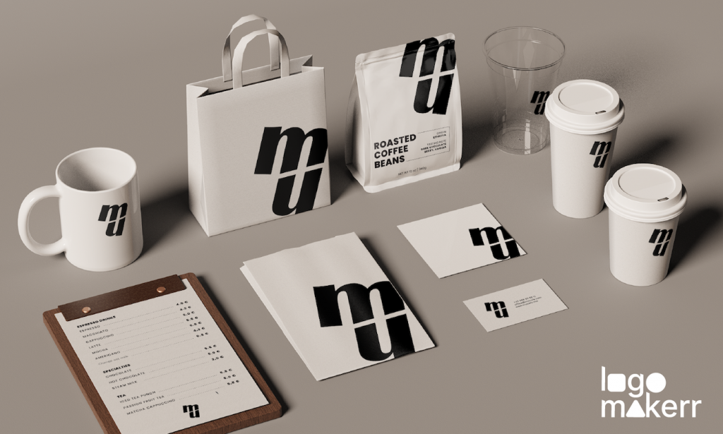 Branding-Kit mit Visitenkarten, Goodie Bag, Glas usw. der gleichen Marke