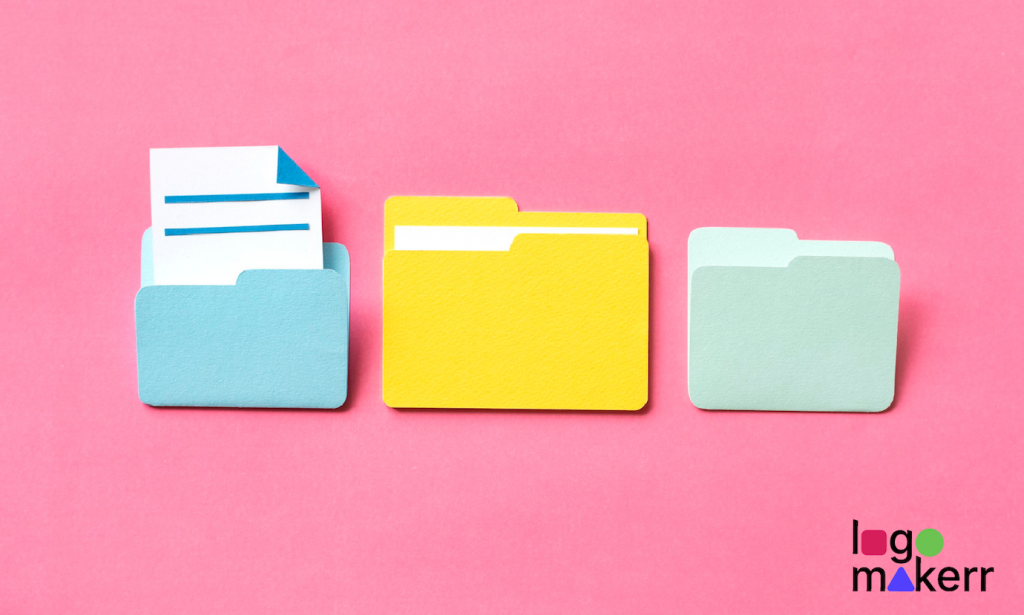 file folders in pink background