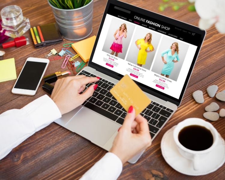 sell products online in a laptop and fashion shop