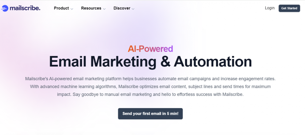 AI Productivity Tools named mailscribe an AI-powered email marketing and automation