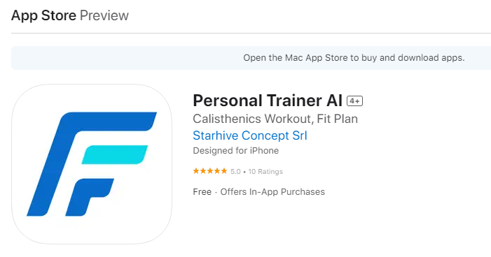 AI Productivity Tools you can download at App Store named Personal Trainer AI