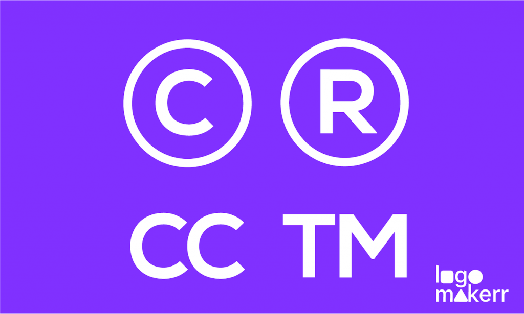 copyright signs of C, R, CC, and TM