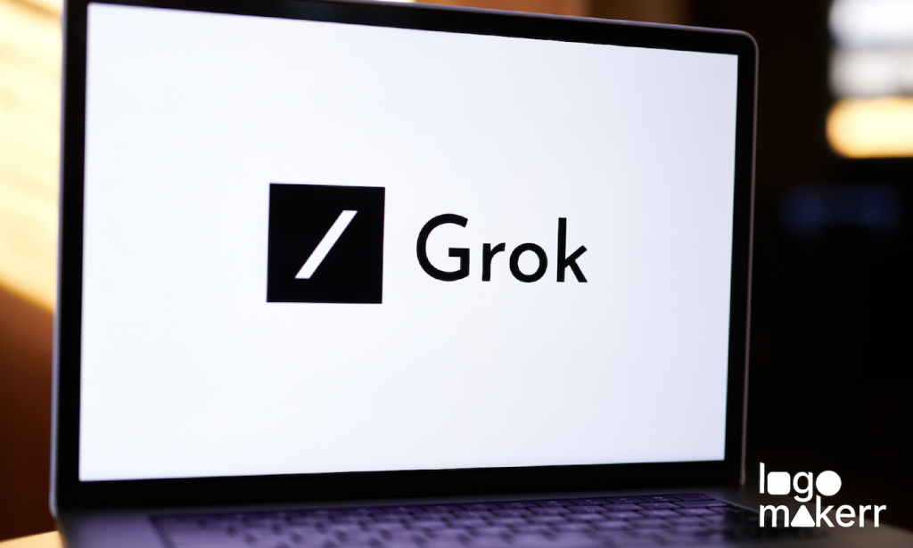 Grok-Logo auf einem Laptop