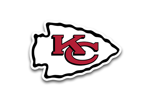 one of the NFL logos - Intertwined letters K and C with arrow shape in white background.