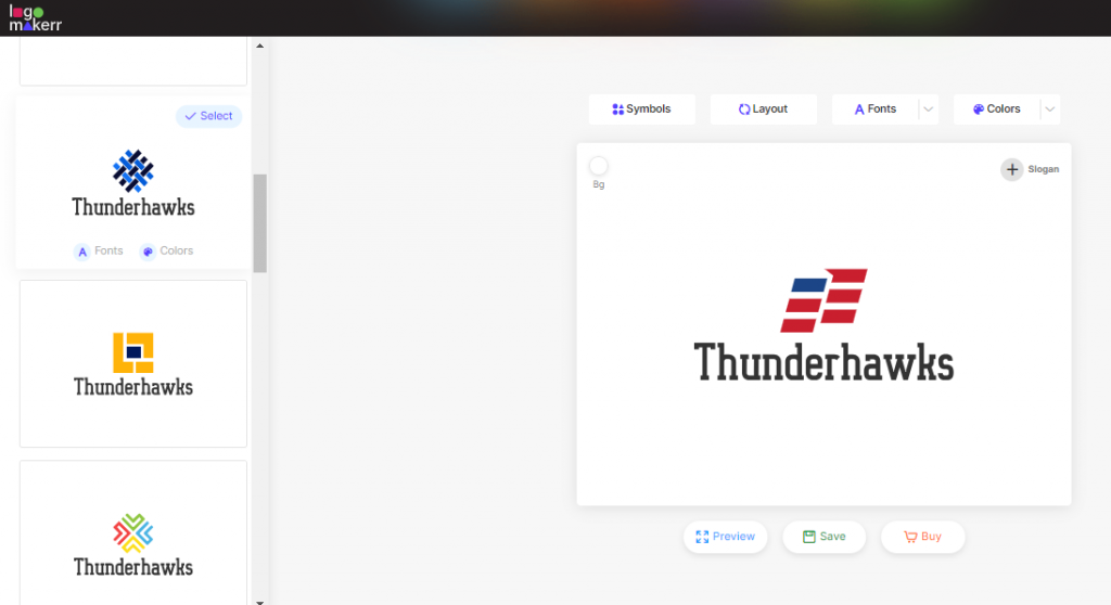 Logomakerr.ai logo Thunderhawks