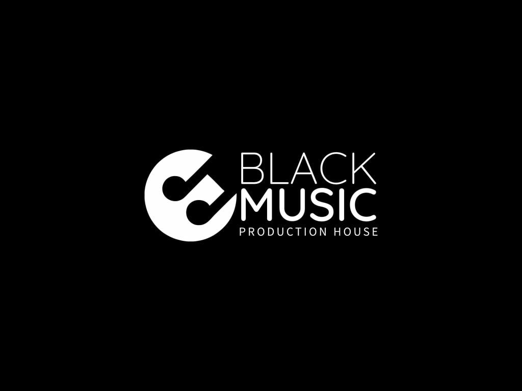 Black Music from Logo Maker AI as a sample for black and white logos