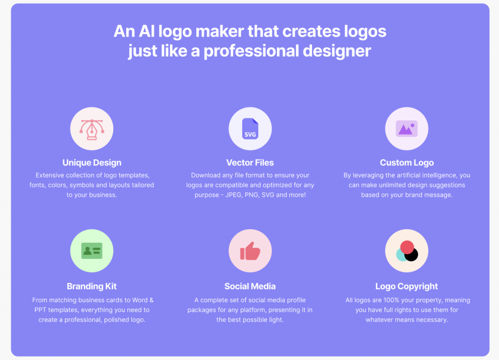 AI logo maker features