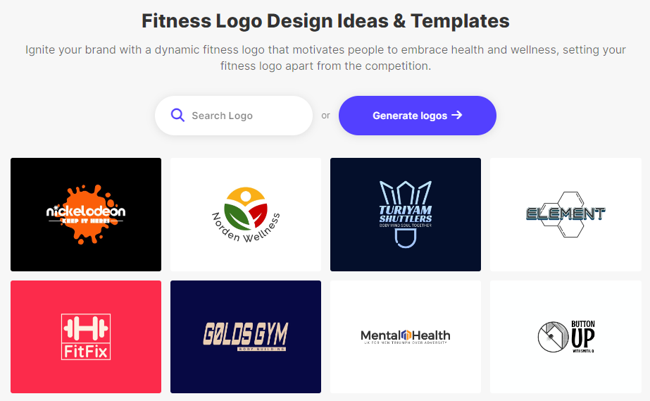 Logomakerr.ai - AI logo generator category Fitness