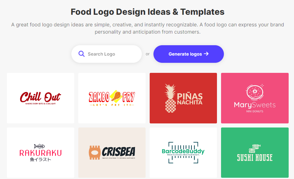 Logomakerr.ai - AI logo generator category Food