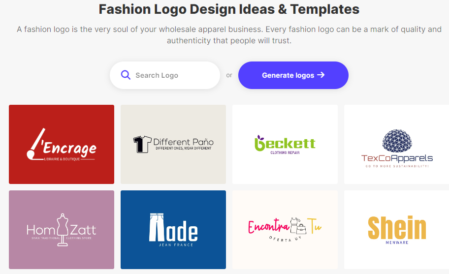 Logomakerr.ai - AI logo generator category Fashion