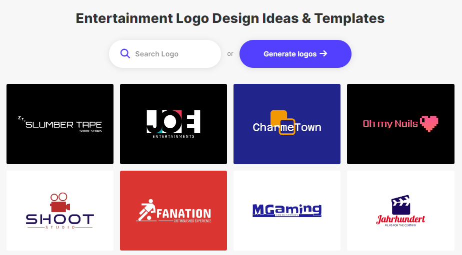 Logomakerr.ai - AI logo generator category Entertainment