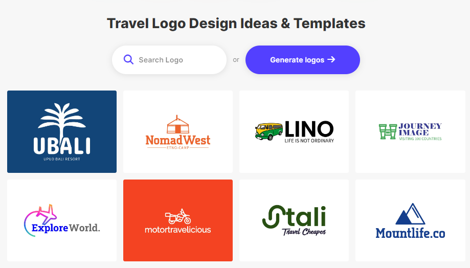 Logomakerr.ai - AI logo generator category Travel