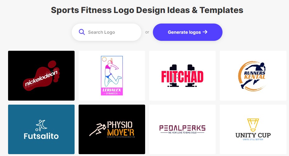 AI logo makers Sports Fitness logo design and templates