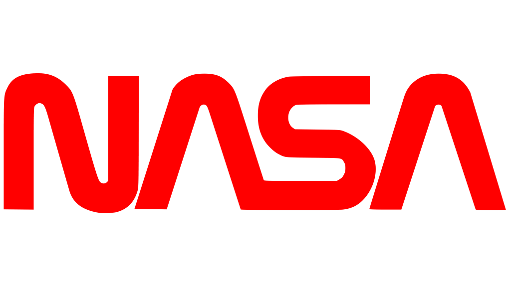 NASA worm logo - in red fonts and word-only