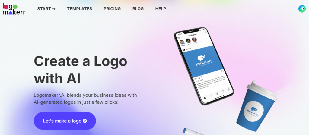 Logomakerr.ai landing page