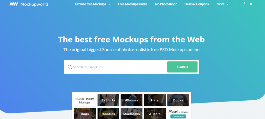 MockupWorld website landing page