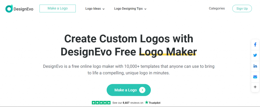 DesignEvo landing page website